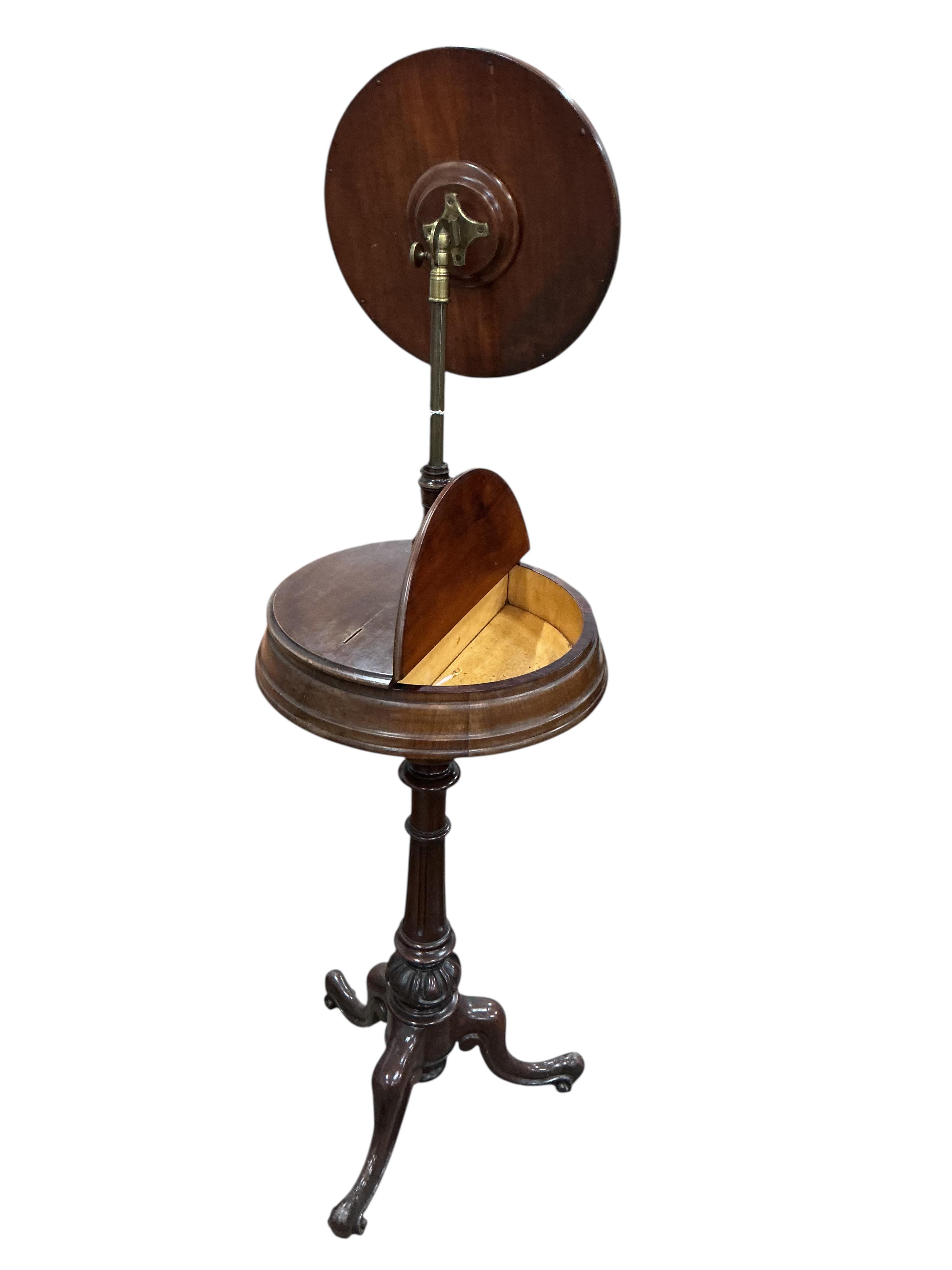 A Victorian mahogany telescopic shaving stand